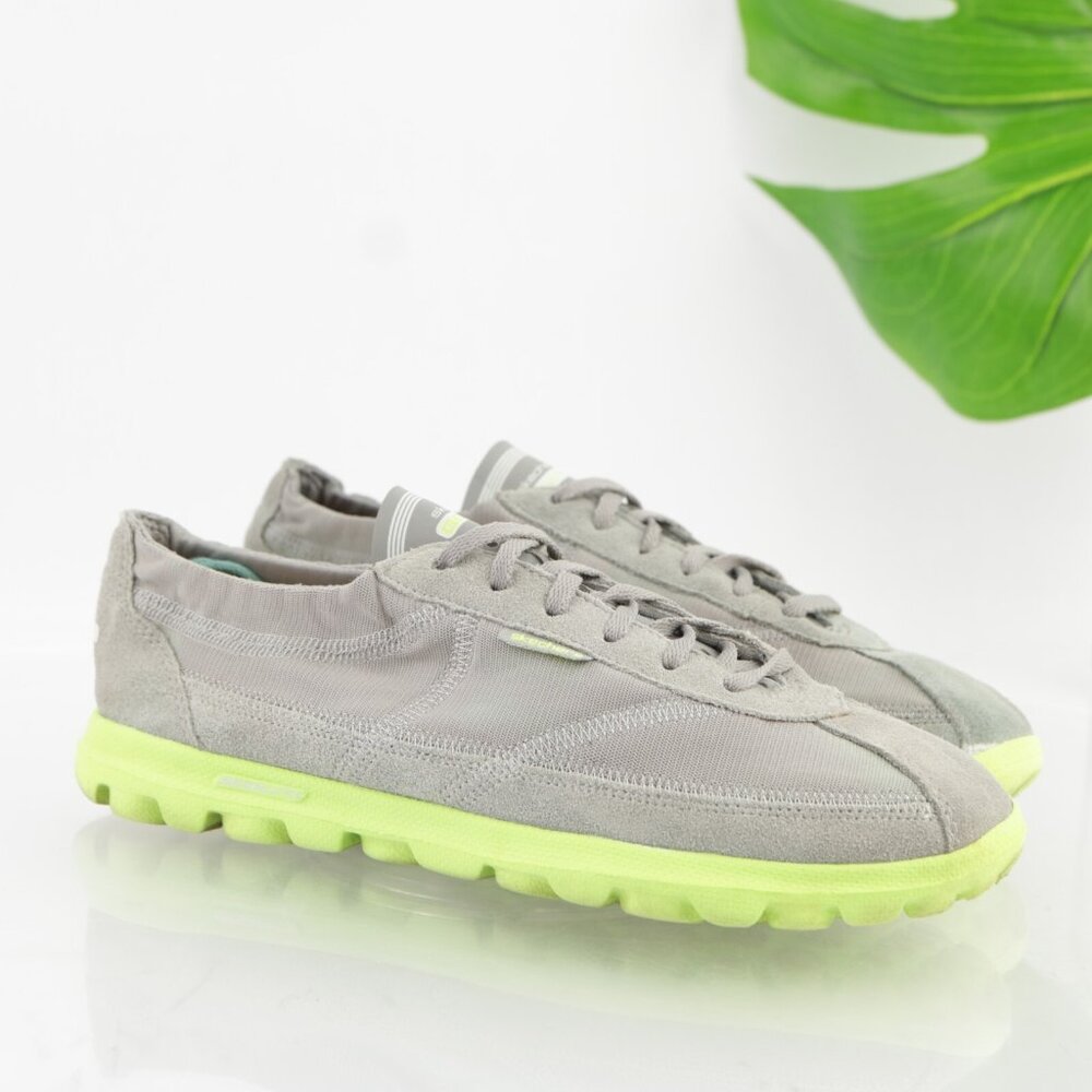 Skechers Womens Go Walk Running Shoe‎ Size 6  Gray Neon Yellow Sneaker Trainers